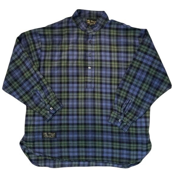 The Vermont Flannel Co Shirt Mens Medium Blue Green Black Plaid Pullover USA - Picture 1 of 10